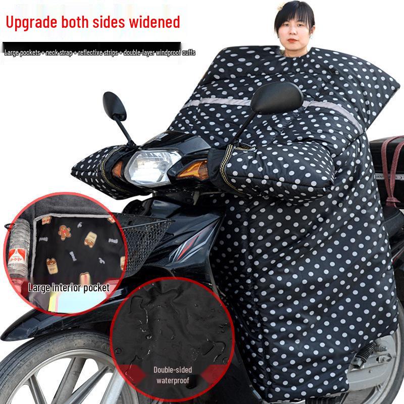 Bent Beam Motorcycle Windshield Fleece-Lined Waterproof Knee Pads - Warm, Thickened, Cold-Proof, Four Seasons Use.