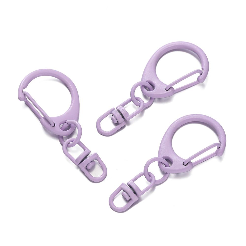 5pcs Alloy Colorful D-shaped Hooks With Rotatable Eight-character Buckle for DIY Keychains Crafts Bag Charms Key Ring Findings