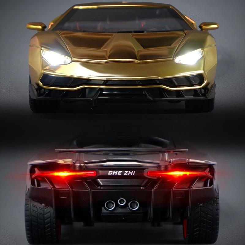 Electroplated 1/24 Lamborghini 770 Supercar Alloy Model Ornaments Toys Diecast Miniature Voiture Children Boy Gift Birthday