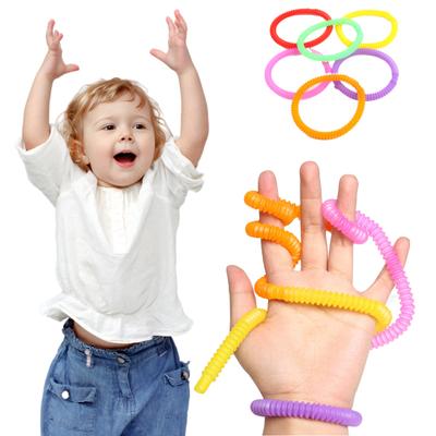 5Pcs Colorful Telescopic Tube Toy Stress Relief Free Transformation Decompression Stretchable Tube Sensory Fidget Toy Kids Adults Gift