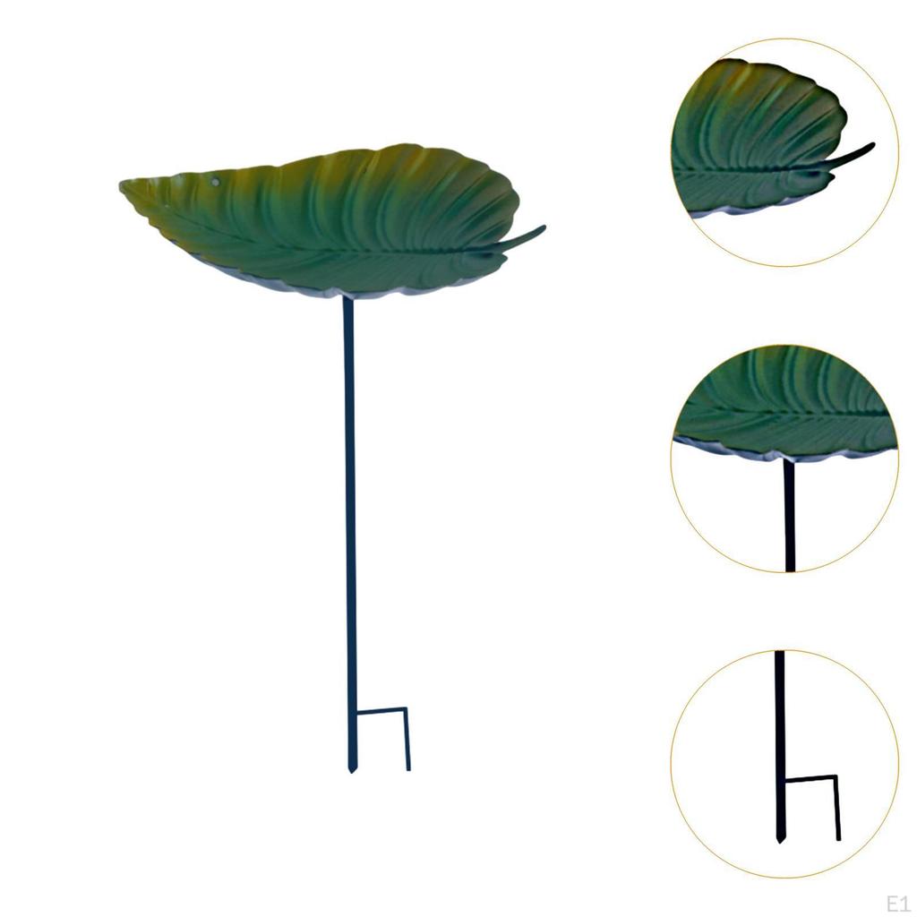 Bird Baths for Outdoors,Bird Feeder Bath,Leaf Shape Detachable Pole Birdfeeder with Metal Stake