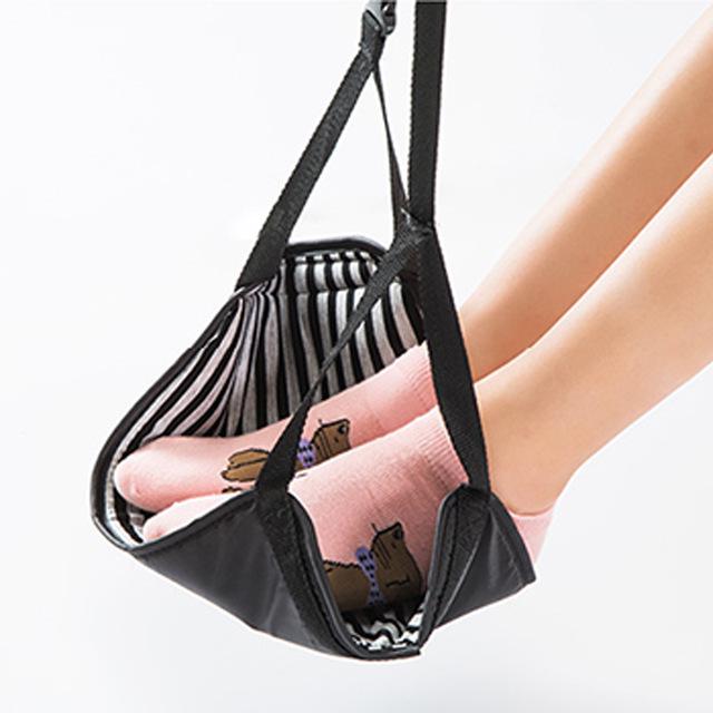 

Travel Foot Hammock - Airplane, Rail, and Office Footrest