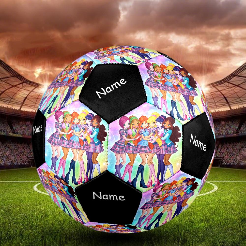 Custom Name Winx Club Theme Size 5 Soccer Ball, Suitable for Both Indoor and Outdoor Matches, a Gift Suitable for Everyone.