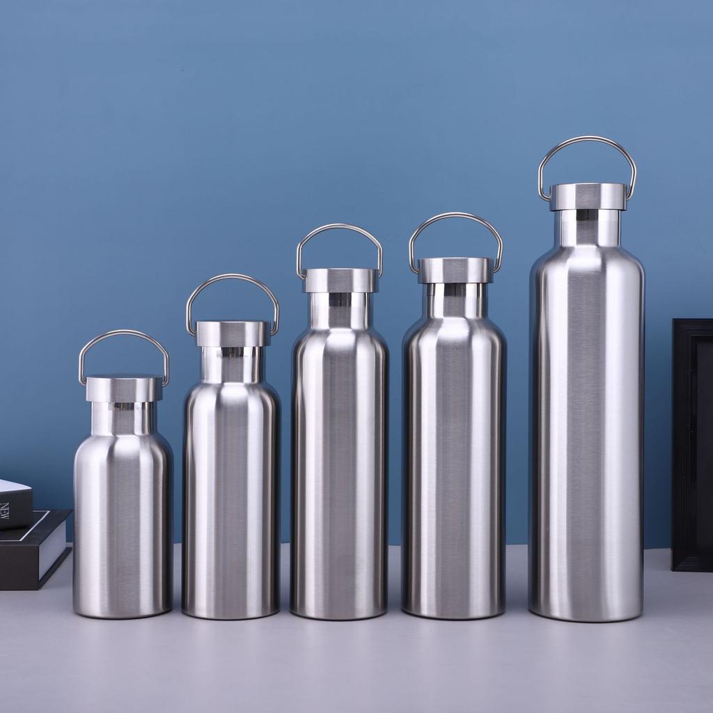 Stainless Steel Thermos Water Bottle Leak-proof Double Wall Large Capacity Wide Mouth Sports Water Bottles For Cycling