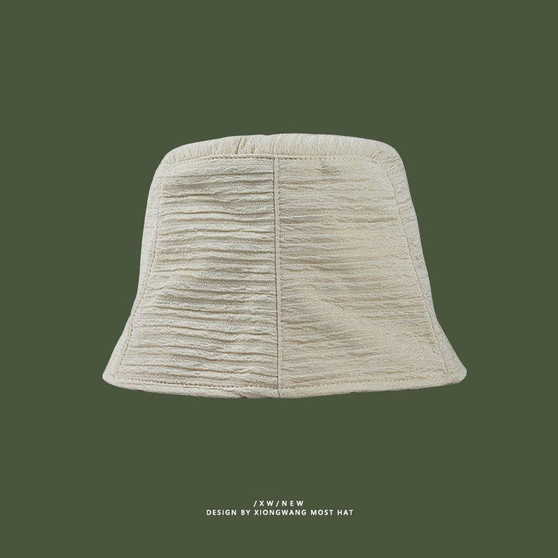 

Japanese Minority Bucket Hat Women s Fashionable All-Matching Summer Thin Cold Style Abstinence Series Outdoor Beach Bucket Hat Ruched Bucket Hat-Beige All yards