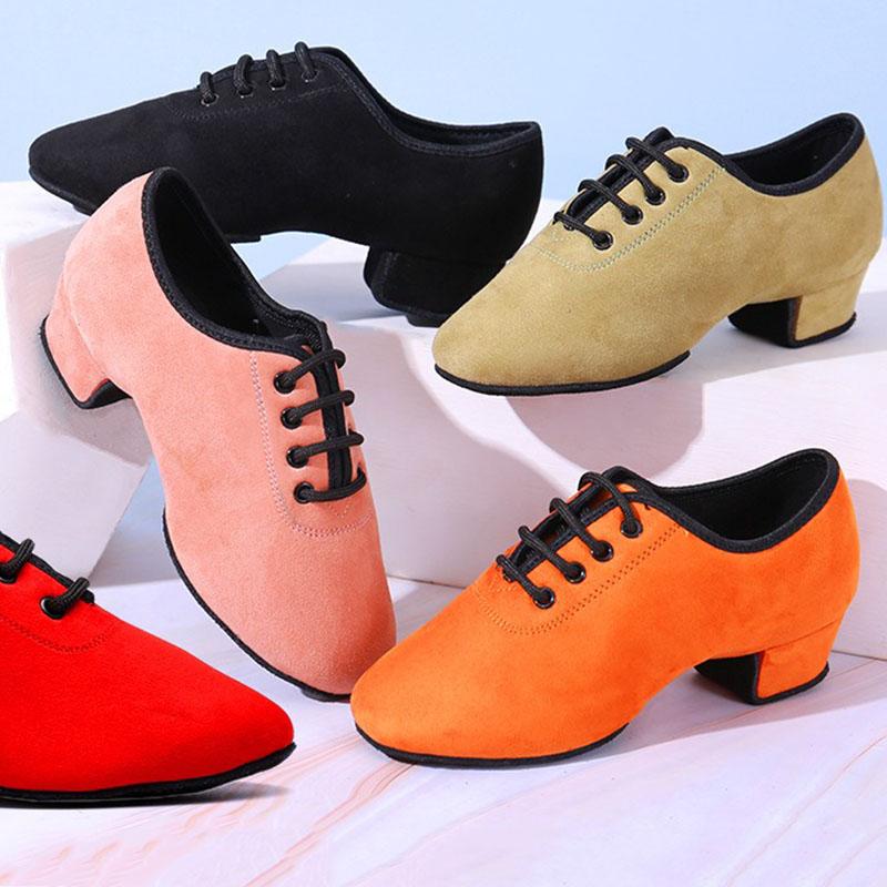 Men Women Latin Dance Shoes Soft Indoor Modern Ballroom Dancing Shoes Color Exercise Shoes Leather Children Dance Sneakers