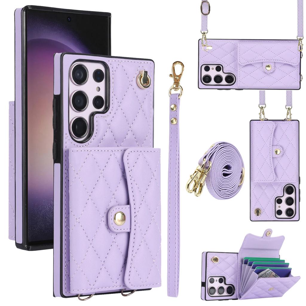 Crossbody Wallet Phone Case for Samsung Galaxy S25 S24 S23 S22 Plus Note 20 Ultra S21 FE A16 A15 A55 A35 A54 Card Holder Cover