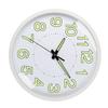 12in Quartz Clock Night Light Non Ticking Silent Wall Clock White Frame for Indoor Bedroom Living