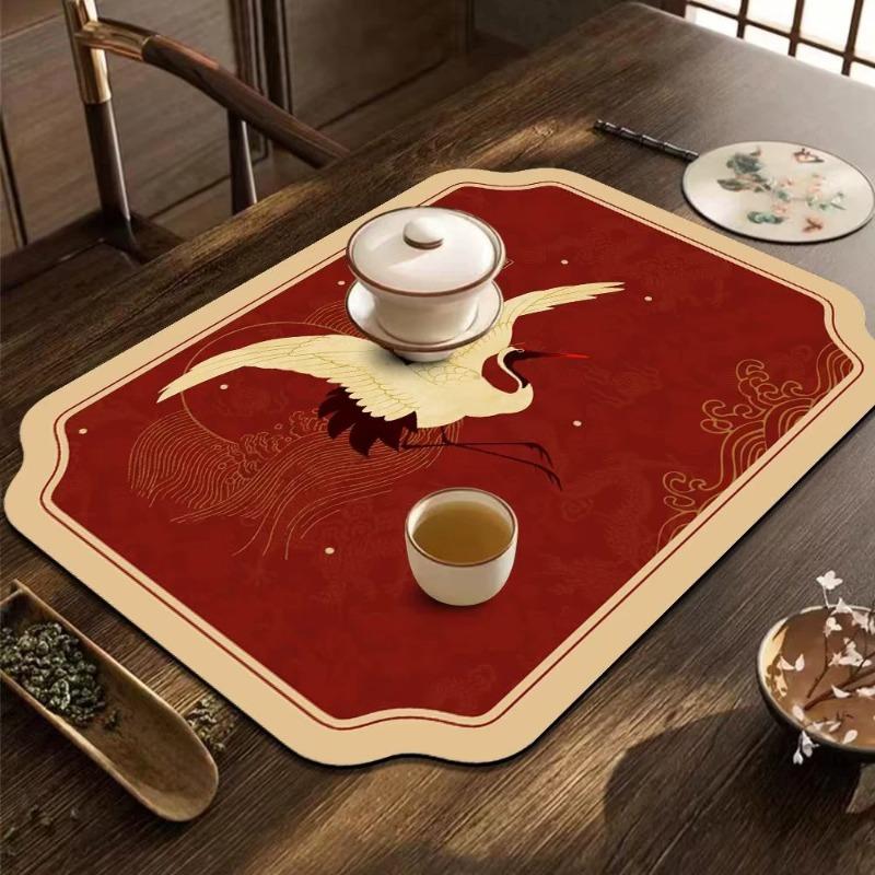 Heat Resistant Non-Slip Quick Dry Drain Mat Dish Drying Mat Diatom Mud Tableware Pad Absorbent