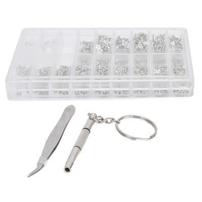 1000pcs Eyeglasses Repair Kit Professional Eyeglass Screwdrivers Tweezer Screws for Eyeglass