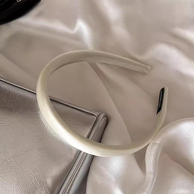 Vintage Einfarbig Cremefarbenes Haarband Satinseide Haarbänder Kopfschmuck Für Frauen Mädchen Mode Haarreifen Stirnbänder Haaraccessoires