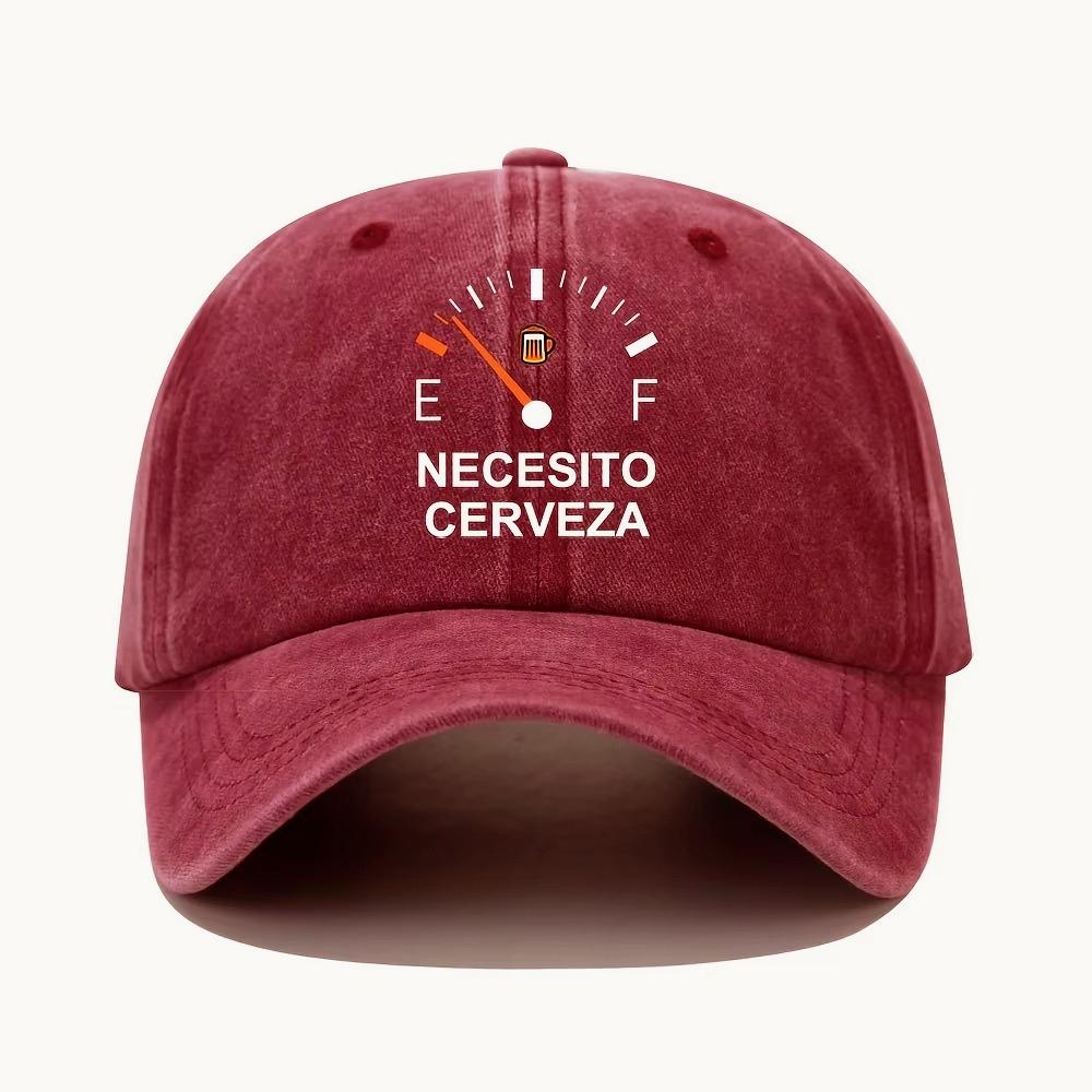 New Necesito Cerveza Pattern Printed Vintage Duckbill Cap Fashionable Retro Curved Brim Baseball Cap Casual Outdoor Sun Hat