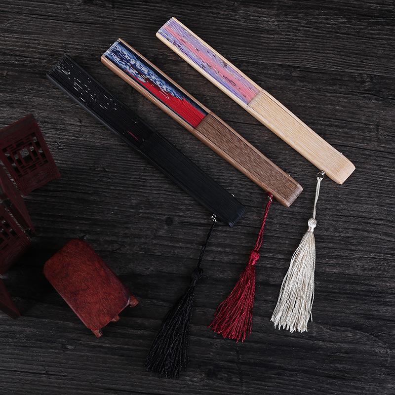 Bambus Faltfächer Seide Chinesischer Stil Fächer Handfächer Antike Kunsthandwerk Japanisch Sommer Weiblich Tanz Heimdekoration Party Ventila