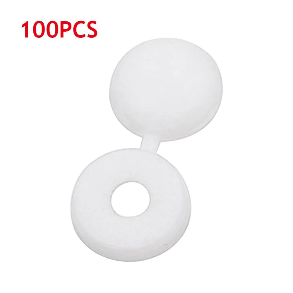 100pcs Hinged Plastic Screw Cap Cover Nuts Fold Snap Protective Cap Button For Car Furniture Decorative Nuts Bolts Hardware