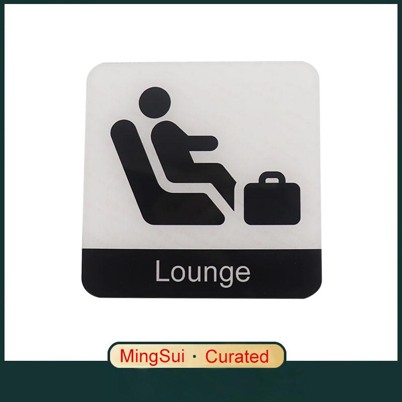 Pop Black Acrylic Creative Signage Lounge Sign Wall Label Sticker Warning Badge for Airports Stations Hotels Office Buildings