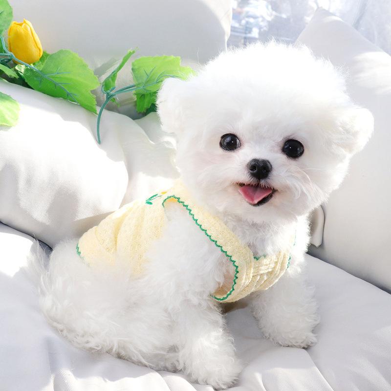 

Summer Thin Suspender Pet Clothes Small Dog Dog Clothes Breathable Thin Sleeveless Suspender S жёлтый
