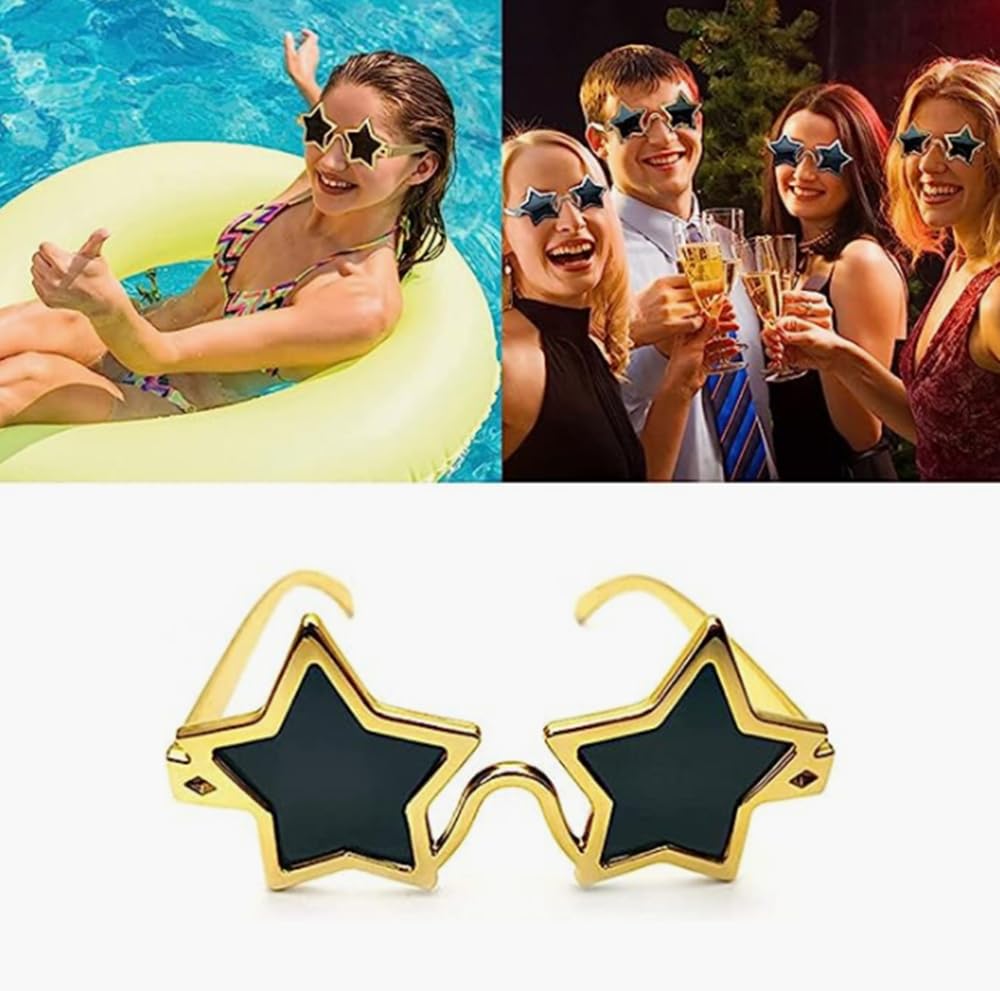 Zhonghua Star Sunglasses, Star-Shaped Glasses, Party Sunglasses, Star-Shaped Sunglasses, Pentagon Sunglasses, Novelty Studio Item, Floral Dress