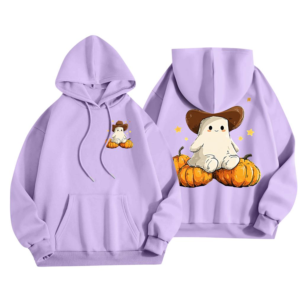 Children's Casual Fashion Halloween Print Long-Sleeved Hooded Sweatshirt