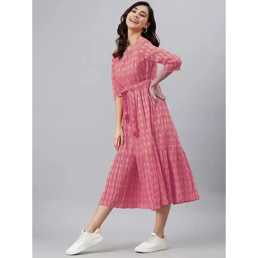 Kobiety Ubrania Imprezowe Dopasowana i Rozkloszowana Sukienka Kurta Top Tunika Mieszanka Bawełny Kurta Kurti VAF-521