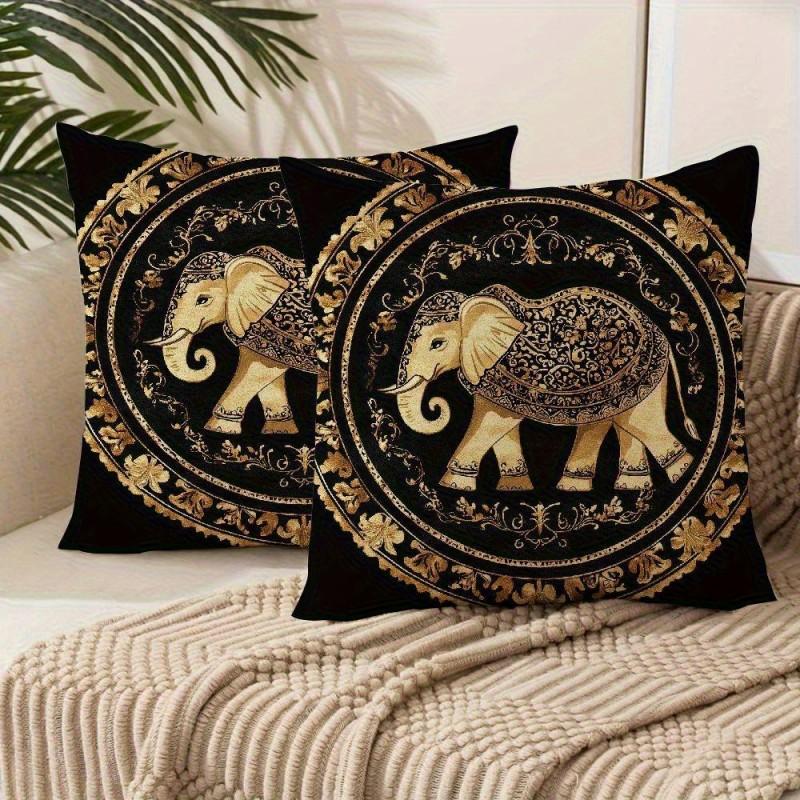 

Bohemian Elephant Throw Pillow Cover Vintage Printed Decorative Cushion Cover Fashion Sofa Bed Car Home Decor Pillowcase