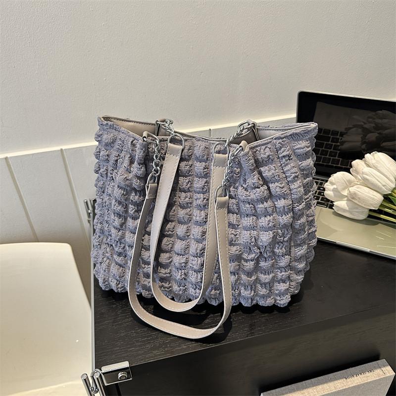 Lattice Wrinkled Vintage Crossbody Bag With Seams For Casual Outings