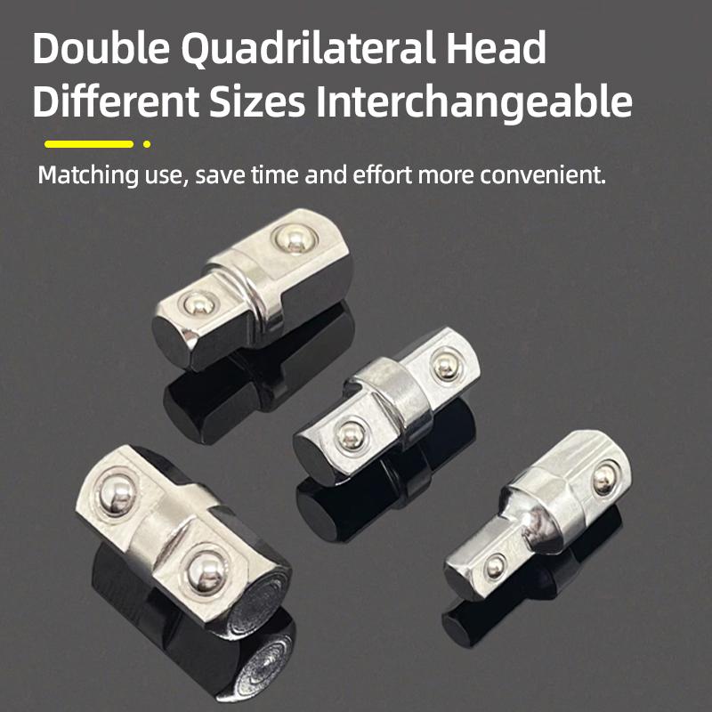 Double Square Head Socket Adapter Converter Reducer Set 1/4 3/8 1/2 Impact Drive Ratchet Wrench Socket Adaptor Repair Hand Tool