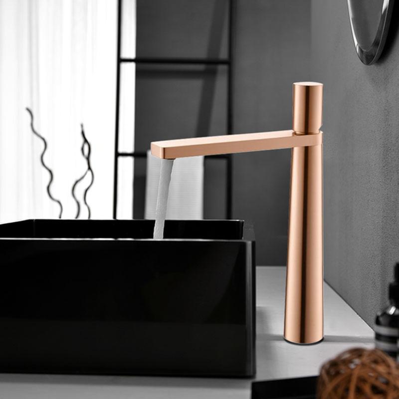 Brushed Gold/Rose Gold/Gun Grey Bathroom Faucet Creative Cylindrical Toilet Platform Basin Faucet Brass Hot&Cold Mixer Tap