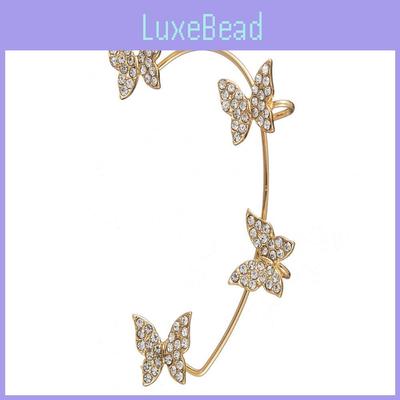 Chic Left Ear Butterfly Ear Cuff For Women Gold Alloy Plating Fashion Accessory
