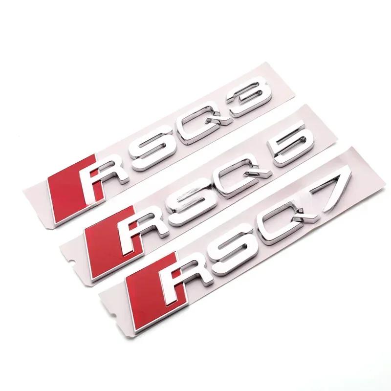 1Pc Sline 3cm/3.7cm High ABS Plastic Car Rear Sticker RSQ3 RSQ5 RSQ7 RSQ8 Logo Trunk Badge Modified Emblem Accessories