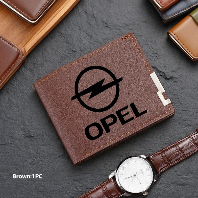 New Fashion Business Wallet Leather Car Logo Card Holder Men Coin Purse For Opel ADAM ASTRA J K CORSA E INSIGNIA MOKKA VIVA