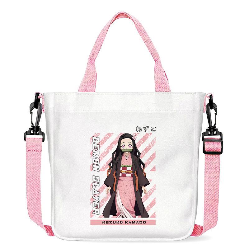 Borsa in Tela Stampata Crossbody Borsa a Mano Borsa a Spalla Fumetti Manga Giapponesi Nezuko Kamado Demon Slayer 7552