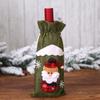 Christmas Wine Bottle Cover,Linen Christmas New Champagne Wine Bottle Cloth Cover Bottle Bag Dining Table Decoration