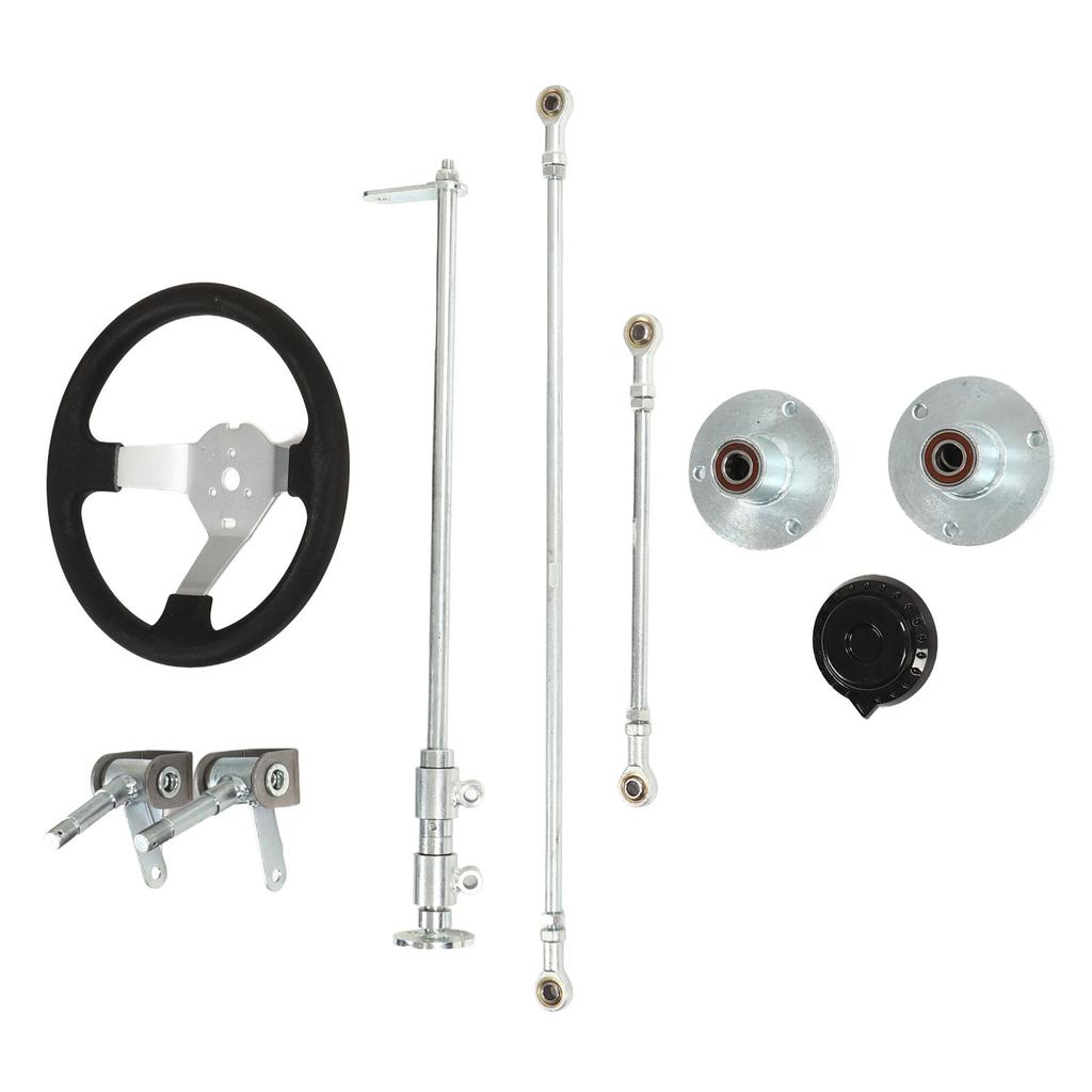 300mm Go Karts Steering Wheel Kit Tie Rod Ball Joint Gear Rack Shaft Kit for 100cc 125cc 140cc 150cc Go Kart Quad