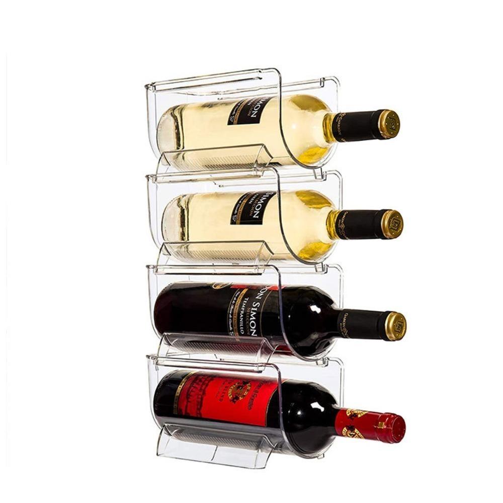 Portabottiglie Per Frigorifero In Metallo: Contiene 3 Bottiglie Di Vino O Birra, Scaffale Salvaspazio (33x31,5x11,5 Cm)
