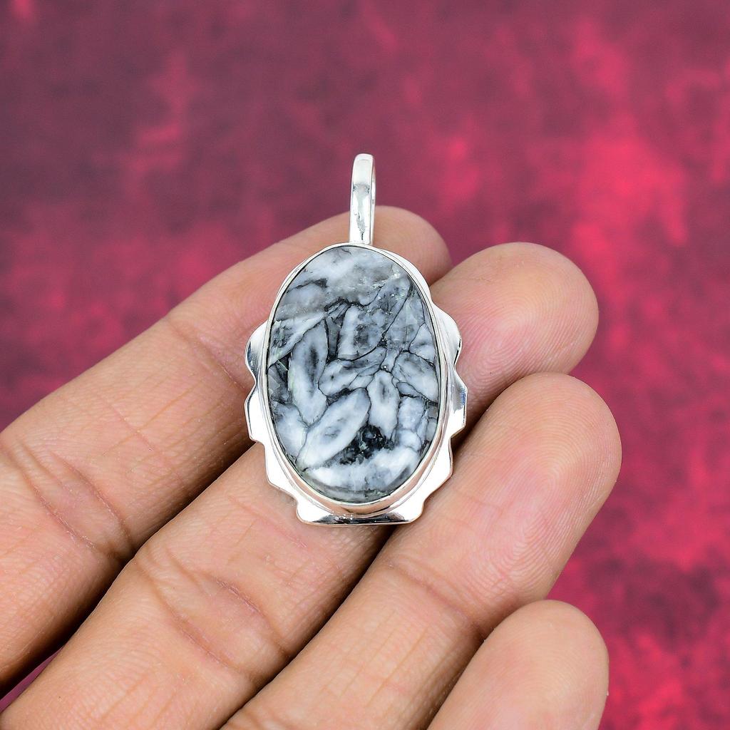 Pinolith Jasper 925 Solid Sterling Silver Pendant, Handmade Gemstone Pendant Jewelry, Gifts For Wife Brand New Pendant