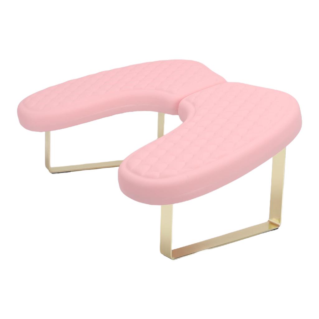 U Shaped Manicure Arm Rest Ergonomic PU Leather Hand Rest with Phone Stand for Nails Tech