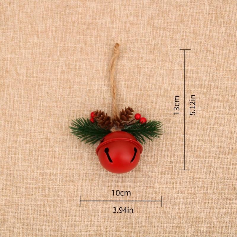 5PCS Metal Bells Hanging Decorations for Christmas Tree Door Window Indoor and Outdoor Holiday Ornament