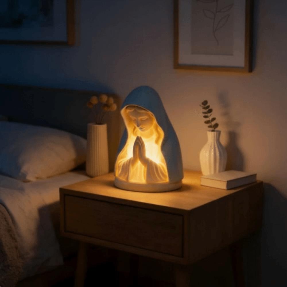 Figure Craft Blessed Mother Mary Lamp Plug In Catholic Night Light  Christmas Decorations