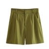 Blended High Waist Casual Shorts Waistcoat Vest Linen