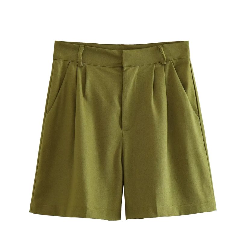 Blended High Waist Casual Shorts Waistcoat Vest Linen