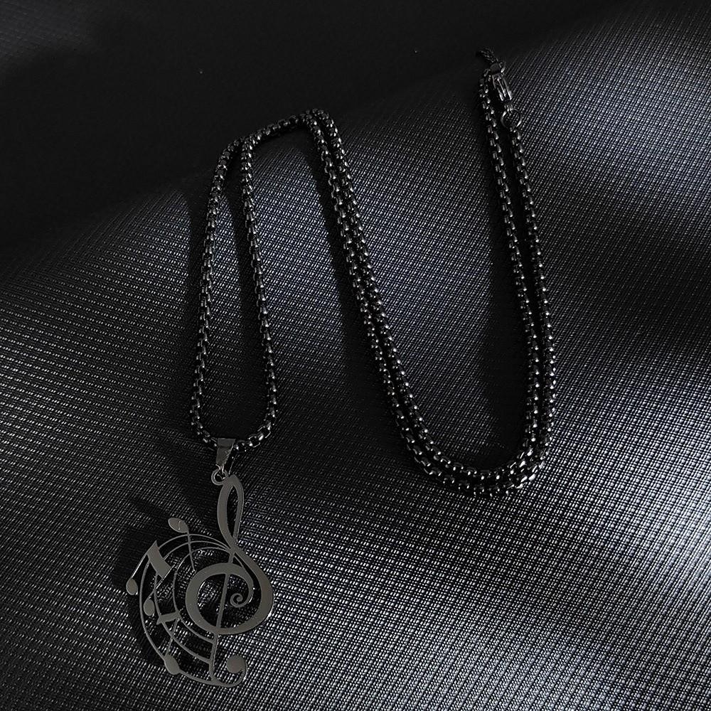 Lightweight Treble Clef Necklace Hollow Design Musical Note Charm Pendant Jewelry  Music Lovers