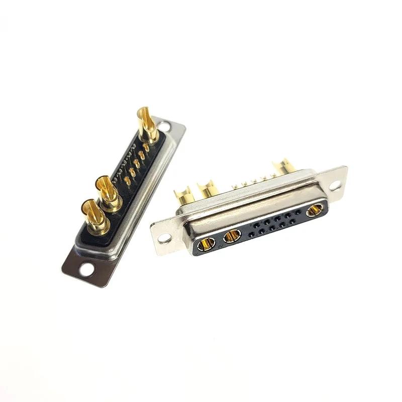 DB Plug 13W3 30A Gold Plated Male / Female High Current Connector D-SUB Adapter Solder Type 13Pin Plug Socket Welding High Power