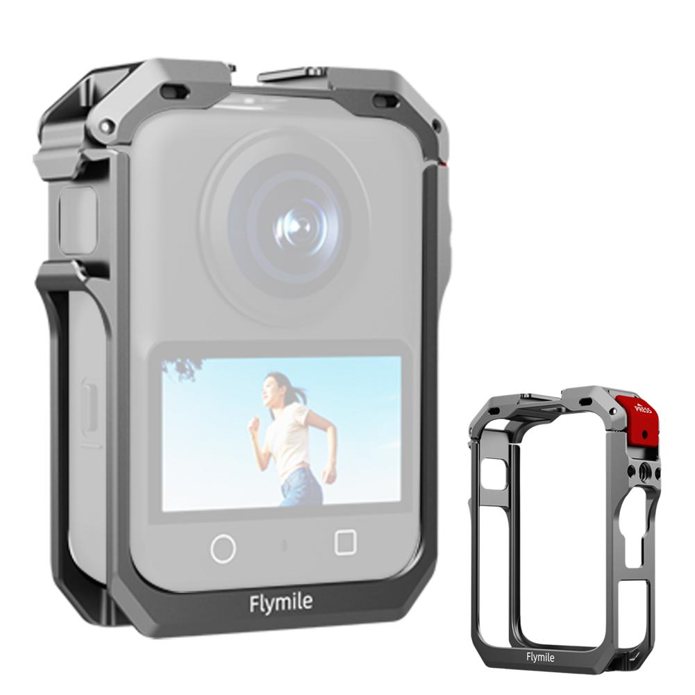 For DJI OSMO 360 Panoramic Camera Rabbit Cage Aluminum Alloy With Silicone Lens Cover Expansion Mount Case Camera Accessories