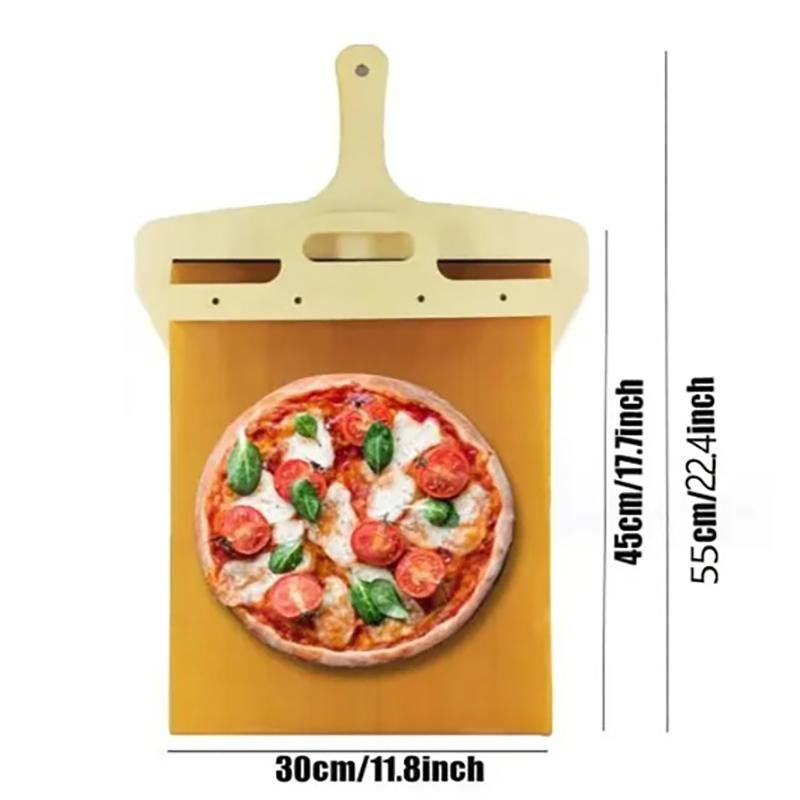Pala per Pizza Scorrevole Portatile Pala per Pizza Scorrevole Paletta per Pizza Antiaderente Paletta Spatola con Panno ad Alta Temperatura