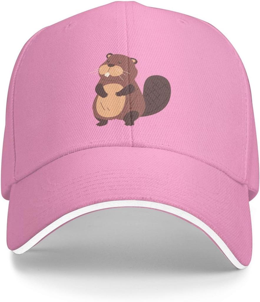 Cute Funny Beaver Graphic Baseball Cap Polyester Unisex Outdoor Adjustable Dad Hat