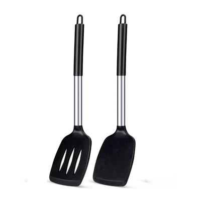 2PCS Silicone Spatula Set Heat Resistant Non-Stick Cooking Utensils Tools for Baking Frying Steak Cookware Cooking Tool Set