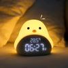 Cute Silicone LED Digital Alarm Clock Touch Sensitive Night Light Soft Bedside Ornament Timing Decor Gift for Kids Bedroom