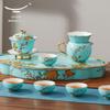 Auratic Madam Porcelain West Lake Blue Gongfu Tea Set