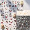 Silver White Snowflake Rhinestone Star Love Lace Winter Chic Snow Shiny Chic Delicate 5D Nail Art Stickers Manicure Decals