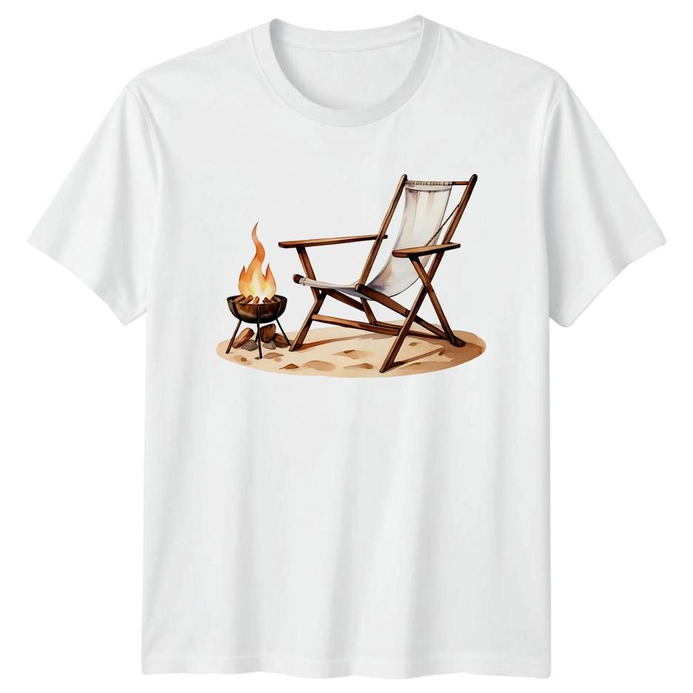 Chair Bonfire Outdoor Relaxation Graphic Unisexs Unisexs Tee Unisex Shirt S